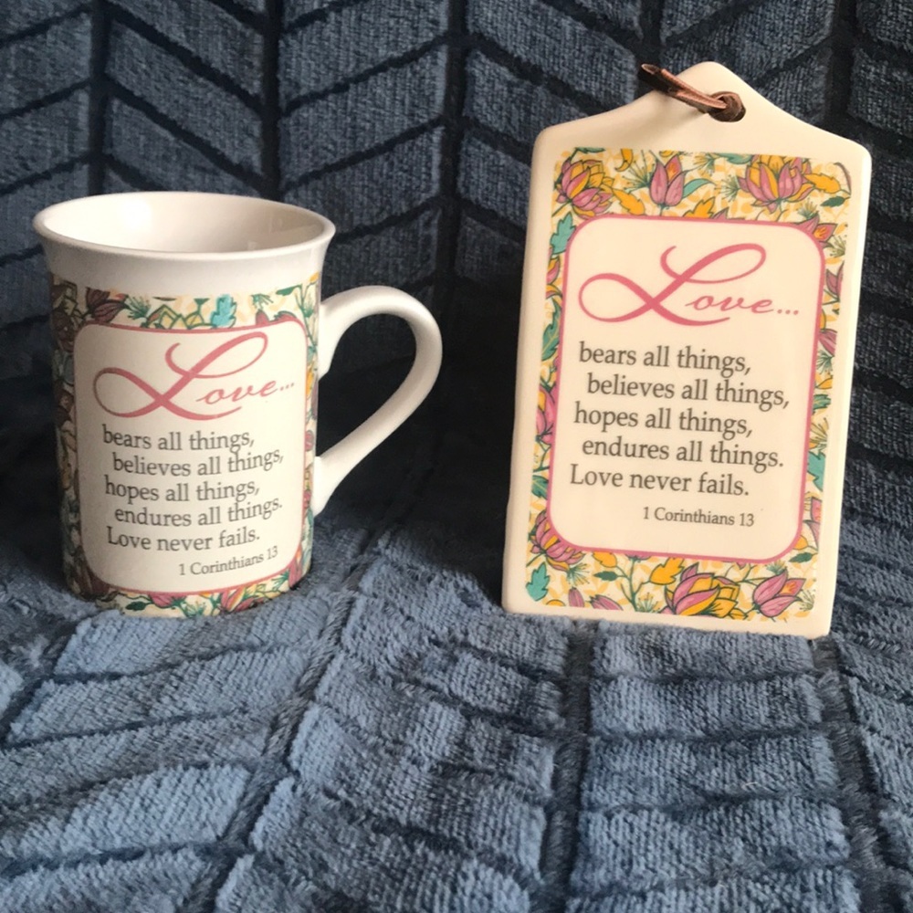 Rare daily blessings Ceramic mug and wall plaque